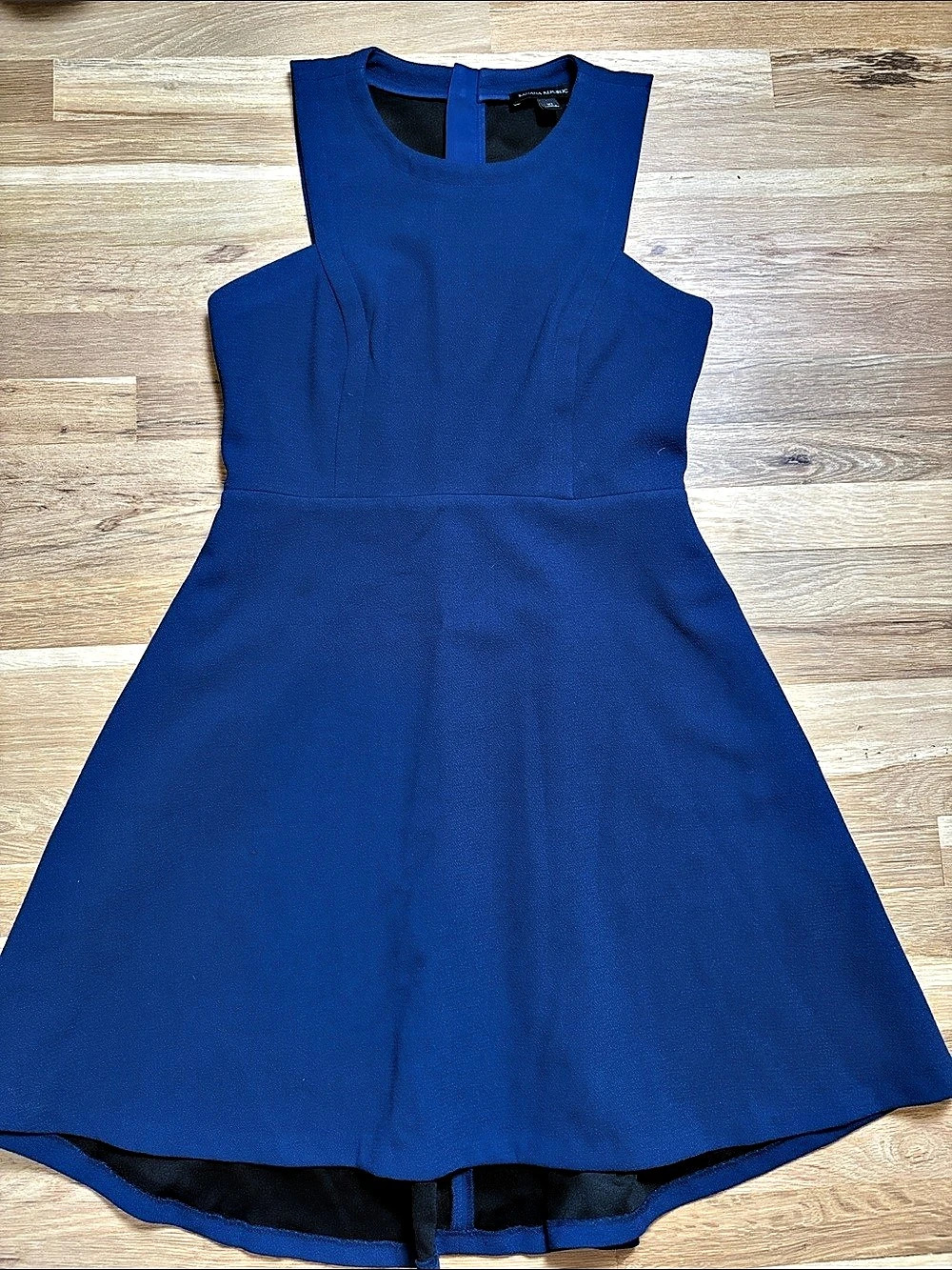 Banana Republic Fit-and-Flare Sleeveless Dark Blue Dress Womens Size 10